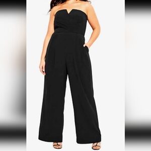 New with Tags Strapless Wide-Leg Jumpsuit in Black